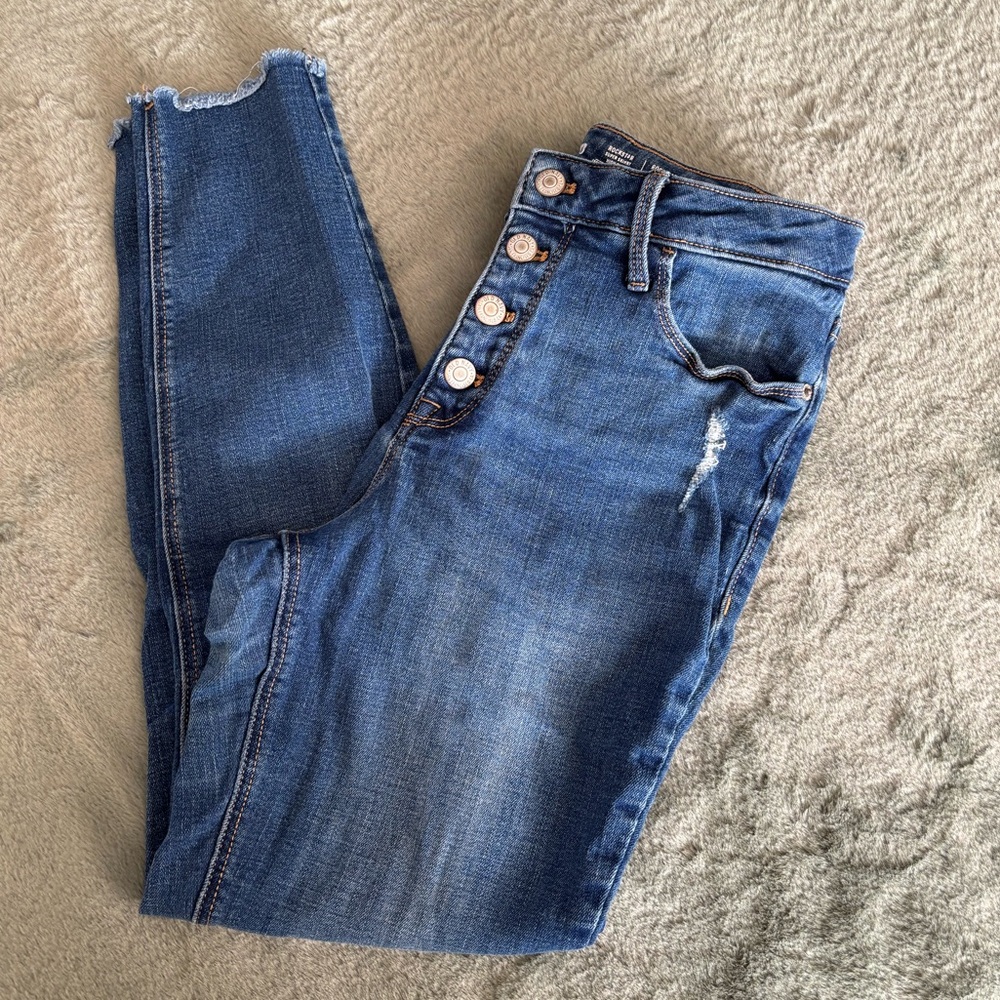 Old Navy Rockstar Super Skinny High-Rise Women's Blue Denim Jeans Size 8